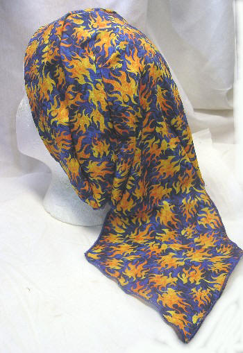 Orange Blue Flames Du-rag