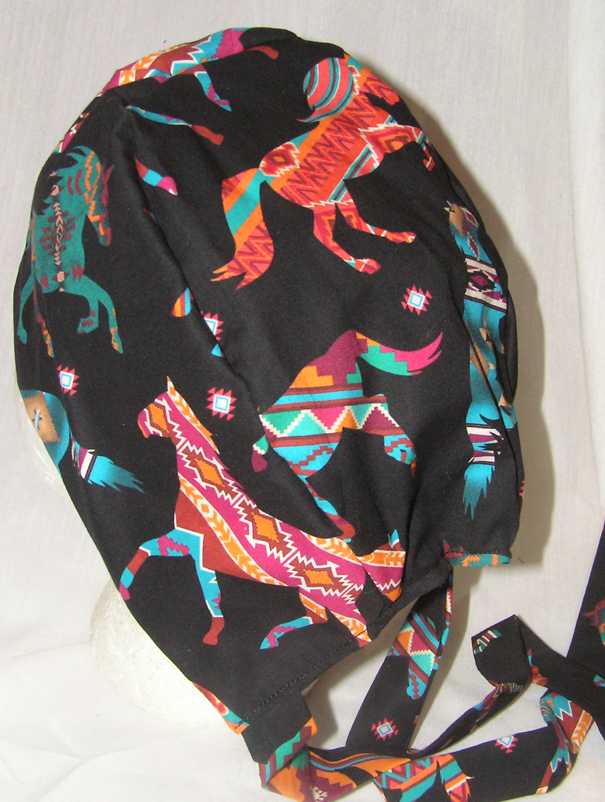 Blk Colorful Ponies Scrub