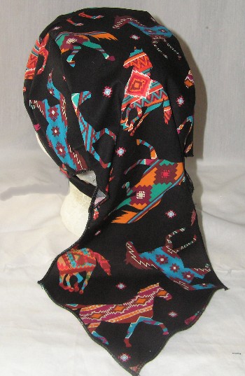 Blk Colorful Ponies Du-rag
