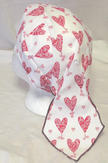White Red Hearts Du-rag